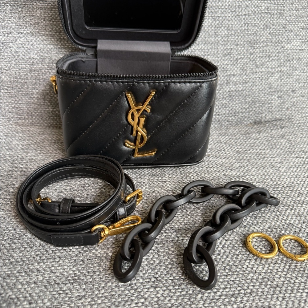 Yves Saint Laurent Black and Gold Crossbody Bag - Picture 6 of 10